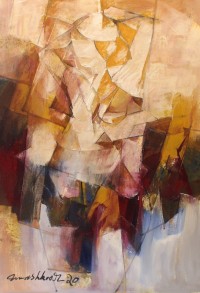 Mashkoor Raza, 24 x 36 Inch, Oil on Canvas, Abstract Painting, AC-MR-367